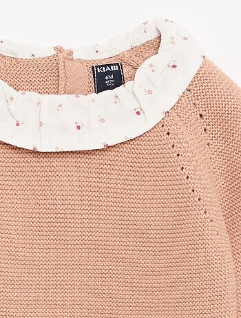 Trui in mossteek met Peter Pan-kraagje