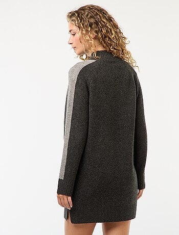 Trui-jurk in colorblock-stijl