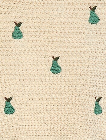 Trui met geborduurde peertjes