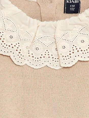 Trui met kraag van katoenen voile