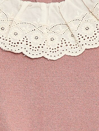 Trui met kraag van katoenen voile