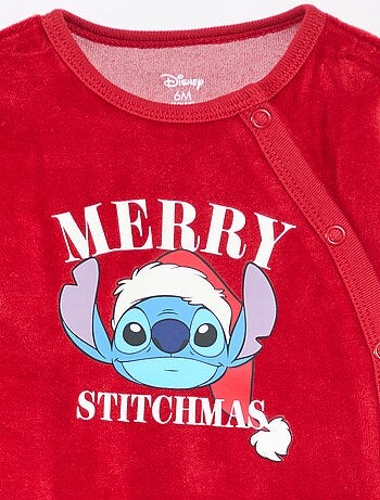 Tweedelige, katoenen Disney-pyjama met Stitch-kerstprint