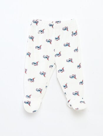 Tweedelige, katoenen Disney-pyjama met Stitch-kerstprint