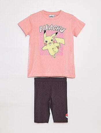 Tweedelige Pokémon-pyajama met short + T-shirt met Pikachu-print - 2-delig