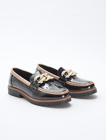 Tweekleurige glanzende loafers