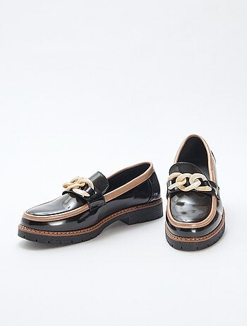 Tweekleurige glanzende loafers