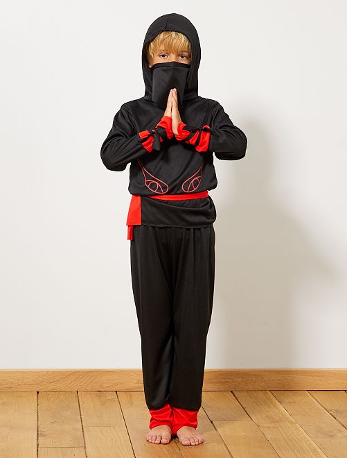 Verkleedkostuum van Ninja-krijger                             zwart / rood 
