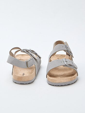 Platte sandalen van suedine met verstelbare bandjes