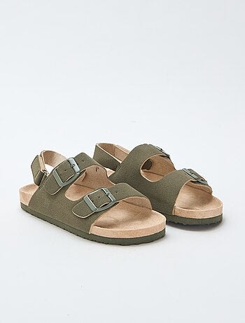 Platte sandalen van suedine met verstelbare bandjes