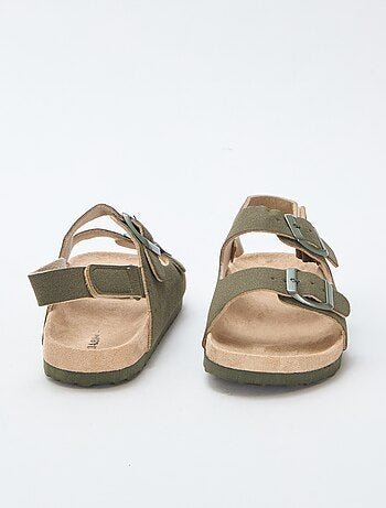 Platte sandalen van suedine met verstelbare bandjes