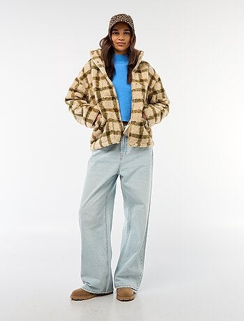 Vest met opstaande kraag en schapenvachteffect