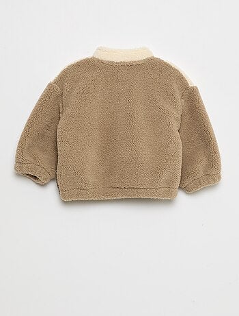 Vest met rits en opstaande kraag met schapenvachteffect