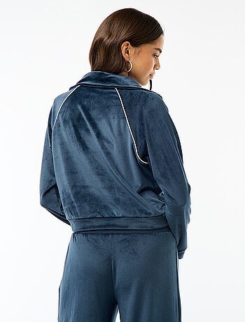 Vest van velours met opstaande kraag