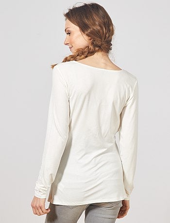 Zwangerschapskleding - Voedingsshirt met wikkelhals - Kiabi