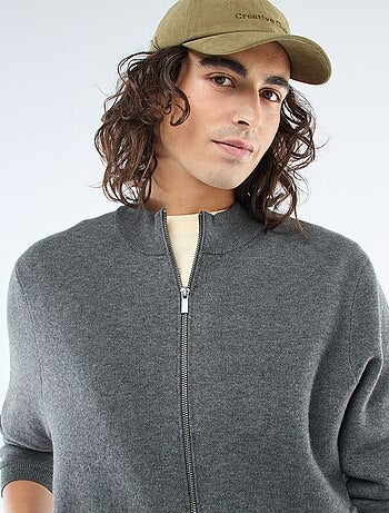 Warm, gewatteerd vest met opstaande kraag en rits