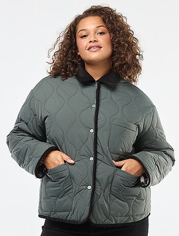 Warm, omkeerbaar workwear-jasje met drukknoopsluiting