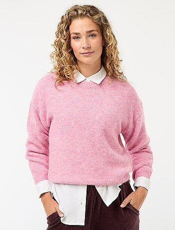 Warme trui van gespikkeld tricot