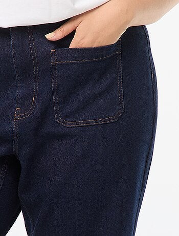 Wide leg broek van raw denim