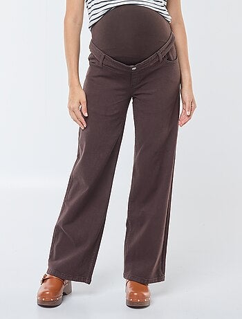 Wide leg zwangerschapsbroek met luipaardprint