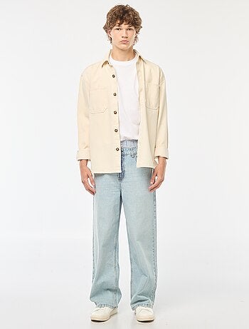 Wijde baggy-jeans met in de tailleband gestikte boxershort-boord