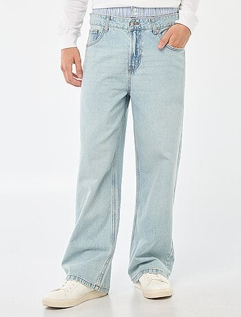 Wijde baggy-jeans met in de tailleband gestikte boxershort-boord