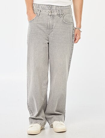 Wijde baggy-jeans met in de tailleband gestikte boxershort-boord