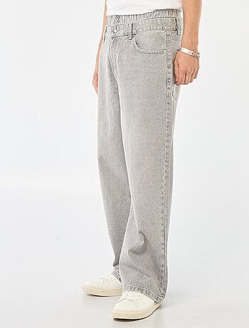 Wijde baggy-jeans met in de tailleband gestikte boxershort-boord
