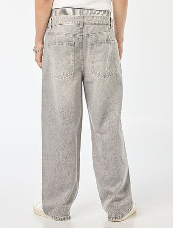 Wijde baggy-jeans met in de tailleband gestikte boxershort-boord