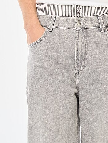 Wijde baggy-jeans met in de tailleband gestikte boxershort-boord