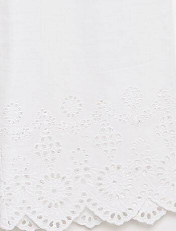 Wijde broek met broderie anglaise