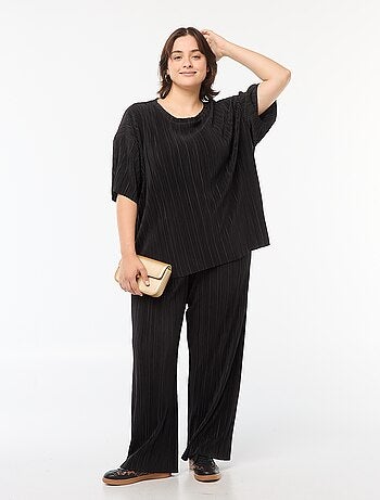 Wijde broek met plooien | Only Carmakoma