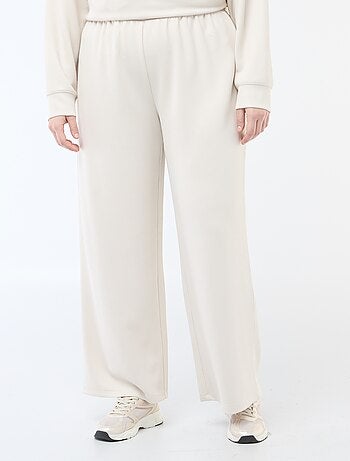 Wijde broek van ribstof met stretch