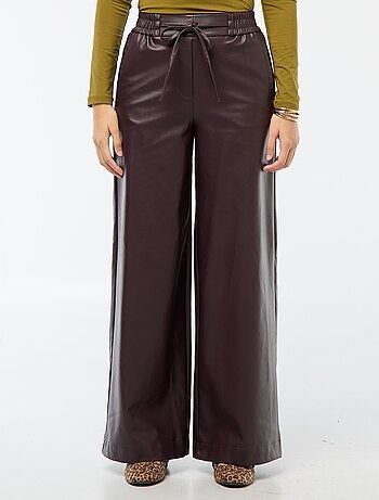 Wijde broek van glad imitatieleer