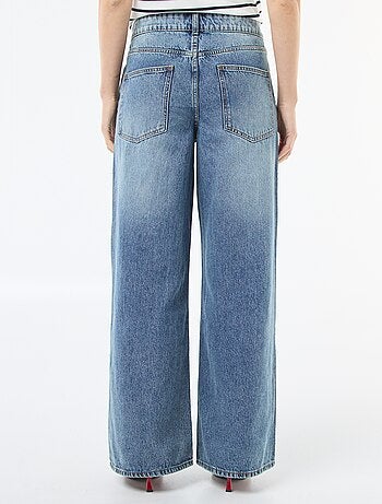 Wijde jeans met dubbele knoopsluiting