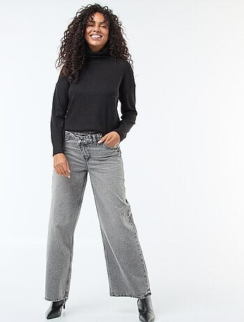 Wijde jeans met dubbele knoopsluiting