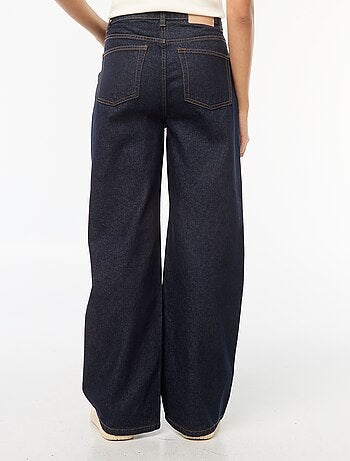 Wijde jeans met hoge taille en 5 zakken