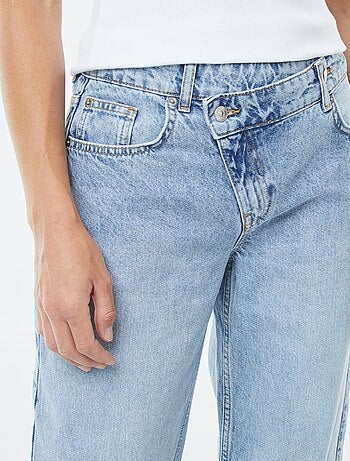 Wijde jeans met hoge taille en 5 zakken