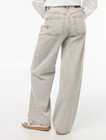 Wijde jeans met hoge taille en 5 zakken