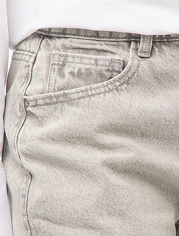 Wijde jeans met hoge taille en 5 zakken