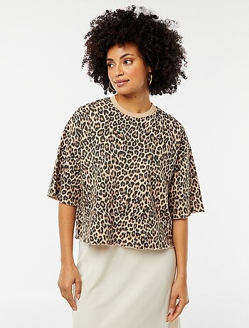 Wijde sweater met korte mouwen