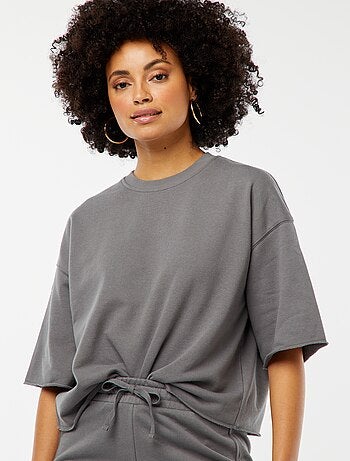 Wijde sweater met korte mouwen