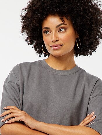 Wijde sweater met korte mouwen