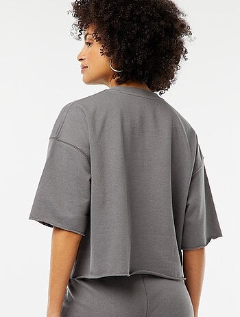 Wijde sweater met korte mouwen