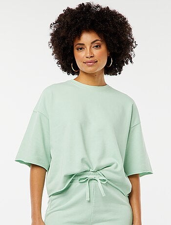 Wijde sweater met korte mouwen