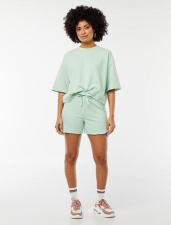 Wijde sweater met korte mouwen