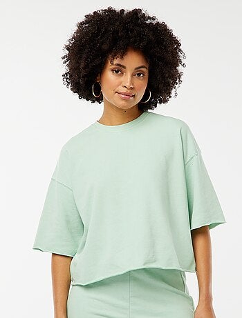 Wijde sweater met korte mouwen