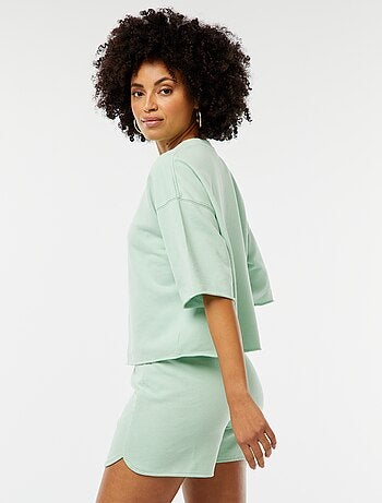 Wijde sweater met korte mouwen