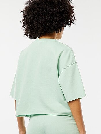 Wijde sweater met korte mouwen