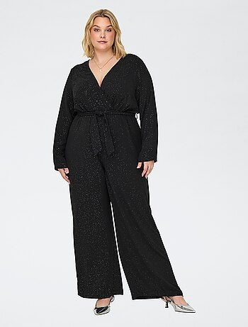 Zilverkleurige jumpsuit met ceintuur 'Only Carmakoma'