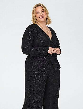 Zilverkleurige jumpsuit met ceintuur 'Only Carmakoma'